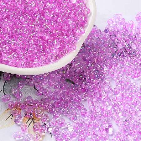 AB Color Plated Glass Seed Beads SEED-L011-06B-12-1