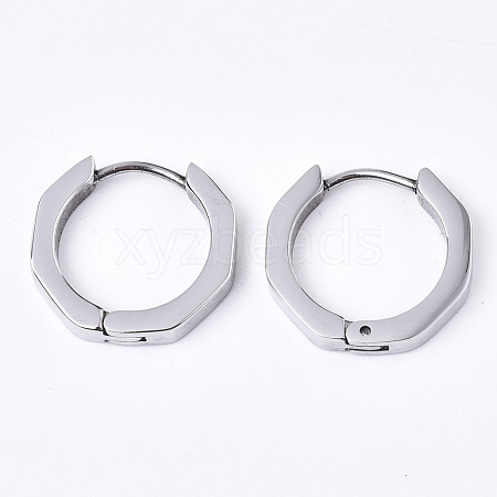 304 Stainless Steel Huggie Hoop Earrings EJEW-N016-003-1