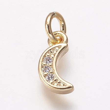 Brass Cubic Zirconia Pendants KK-P134-15G-1