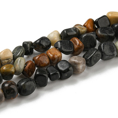 Natural Picasso Stone/Picasso Jasper Bead Strands G-F465-09A-1