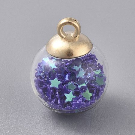 Glass Ball Pendants GLAA-WH0015-26K-1