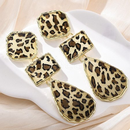 Alloy acrylic Dangle Stud Earrings LS-EJEW-M075-01G-05-1