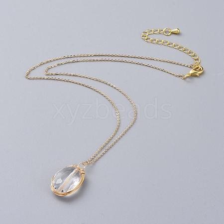 Glass Pendant Necklaces NJEW-JN02586-04-1
