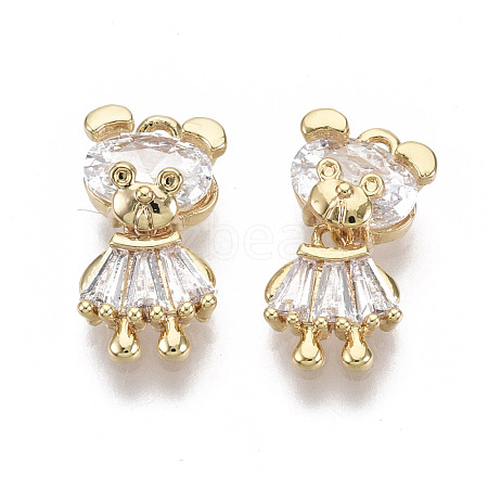 Brass Micro Cubic Zirconia Charms KK-N231-84-NF-1