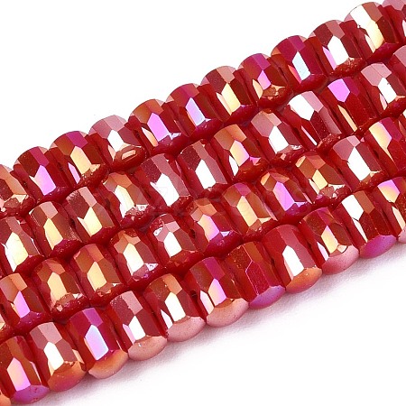 Electroplate Opaque Glass Beads Strands EGLA-N022-09A-C03-1