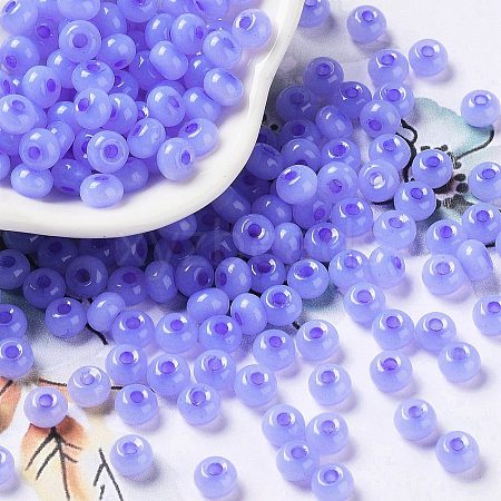 Imitation Jade Glass Seed Beads SEED-Z001-A-A04-1