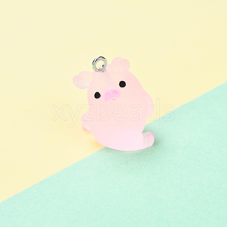 DIY Translucent Resin Pig Mobile Phone Strap Making Kits DIY-YW0011-16D-1