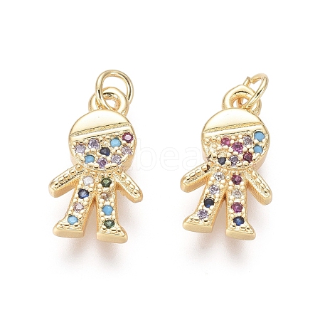 Golden Plated Brass Charms ZIRC-L087-021G-1