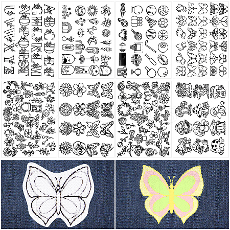 CRASPIRE 2 Sets 2 Style Non-Woven Embroidery Aid Drawing Sketch DIY-CP0009-94-1