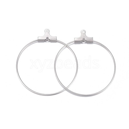 Tarnish Resistant 316 Surgical Stainless Steel Hoop Earring Findings STAS-P238-09P-03-1