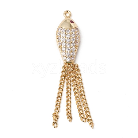 Eco-Friendly Rack Plating Brass Micro Pave Cubic Zirconia Pendants KK-F835-04G-1