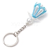 Glass Seed Bead with Acrylic Angel Keychain KEYC-MZ00026-05-4