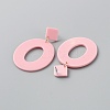 Acrylic Hollow Oval Dangle Stud Earrings with Steel Iron Pins for Women EJEW-WH0047-74E-2