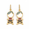 Brass Micro Pave Colorful Cubic Zirconia Pendants KK-S354-336-NF-1