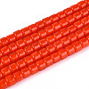 Opaque Solid Color Glass Beads Strands GLAA-N065-4x4mm-C04-1