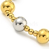 304 Stainless Steel & 201 Stainless Steel Round Beaded Bracelets for Women BJEW-G717-03B-GP-2