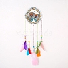 DIY Diamond Painting Hanging Woven Net/Web with Feather Pendant Kits DIY-I084-16-1