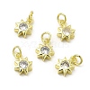 Brass Micro Pave Cubic Zirconia Charms KK-E068-VB238-2