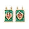 Brass Enamel Pendants KK-B157-28C-G-1