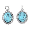 Synthetic Turquoise Oval Pendants KK-U043-46P-B-1