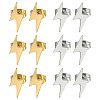 6 Pairs 2 Colors 304 Stainless Steel Stud Earrings EJEW-GO0002-27-1