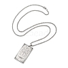 Non-Tarnish 201 Stainless Steel Rectangle with Constellation Pendant Necklaces NJEW-M223-02I-3