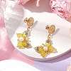 Glass Seed Beads Butterfly Stud Earrings EJEW-MZ00271-02-2