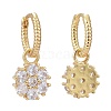 Brass Micro Pave Cubic Zirconia Huggie Hoop Earrings EJEW-K083-25G-B-2