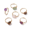 Nuggets Natural Gemstone Finger Rings RJEW-JR00696-1