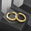 Frosted 304 Stainless Steel Huggie Hoop Earrings for Women EJEW-C096-32G-G-4