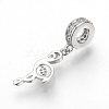 Brass Micro Pave Cubic Zirconia European Dangle Charms ZIRC-T002-36P-2