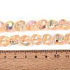 Electroplate Transparent Glass Beads Strands EGLA-N057-02A-04-4