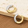 201 Stainless Steel Two Tone Hoop Earrings EJEW-Q002-01G-04-2