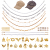 8Pcs Alloy & Plastic Imitation Pearl Hat Chains FIND-ME0003-41-1
