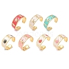 Ocean 304 Stainless Steel Enamel Cuff Bangles for Women BJEW-B159-03G-4
