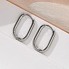 Non-Tarnish 304 Stainless Steel Oval Hoop Earrings EJEW-M218-02A-P-2