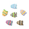 6Pcs 6 Colors Painted Glass Beads LAMP-CJ0002-93-8