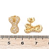 Brass Micro Pave Cubic Zirconia Stud Earrings EJEW-Z091-04G-Y-3