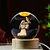 Religious Element Glass Crystal Ball Crystal Ball with Wood Stand PW-WG7CA34-09-1