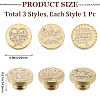 CRASPIRE 3Pcs 3 Styles Golden Plated Wax Seal Brass Stamp Head AJEW-CP0007-52A-2