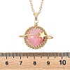 4Pcs 4 Styles Natural Labradorite & Yellow Hematoid Quartz & Amethyst & Dyed Green Jade Copper Wire Wrapped Planet Pendant Brass Cable Chain Necklaces for Women NJEW-TA00260-6