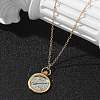 Brass Twelve Constellations Tarot Pendant Necklaces NJEW-Q006-01K-G-5