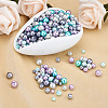 Cheriswelry 12 Strands 12 Styles Baking Painted Pearlized Glass Pearl Round Bead Strands HY-CW0001-03A-15