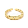 Clear Cubic Zirconia Asterism Open Cuff Ring RJEW-B028-11G-2