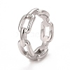 Non-Tarnish 304 Stainless Steel Cable Chain Shape Finger Ring for Women RJEW-C025-34B-P-1