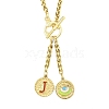 Ion Plating(IP) 304 Stainless Steel Red Enamel Letter & Eye Pendant Wheat Chain Necklaces STAS-Z102-01G-J-1