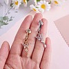 2Pcs Clear Cubic Zirconia Butterfly Dangle Clip on Belly Rings JE1019A-2