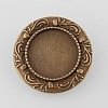 Vintage Alloy Brooch Cabochon Bezel Settings X-PALLOY-O038-32AB-NF-2