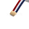 USA Flag Style Red Blue White Imitation Leather Cord Bracelets PW-WGC6737-01-3