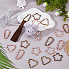 12Pcs 6 Styles Alloy Spring Gate Rings FIND-HS0002-71-3